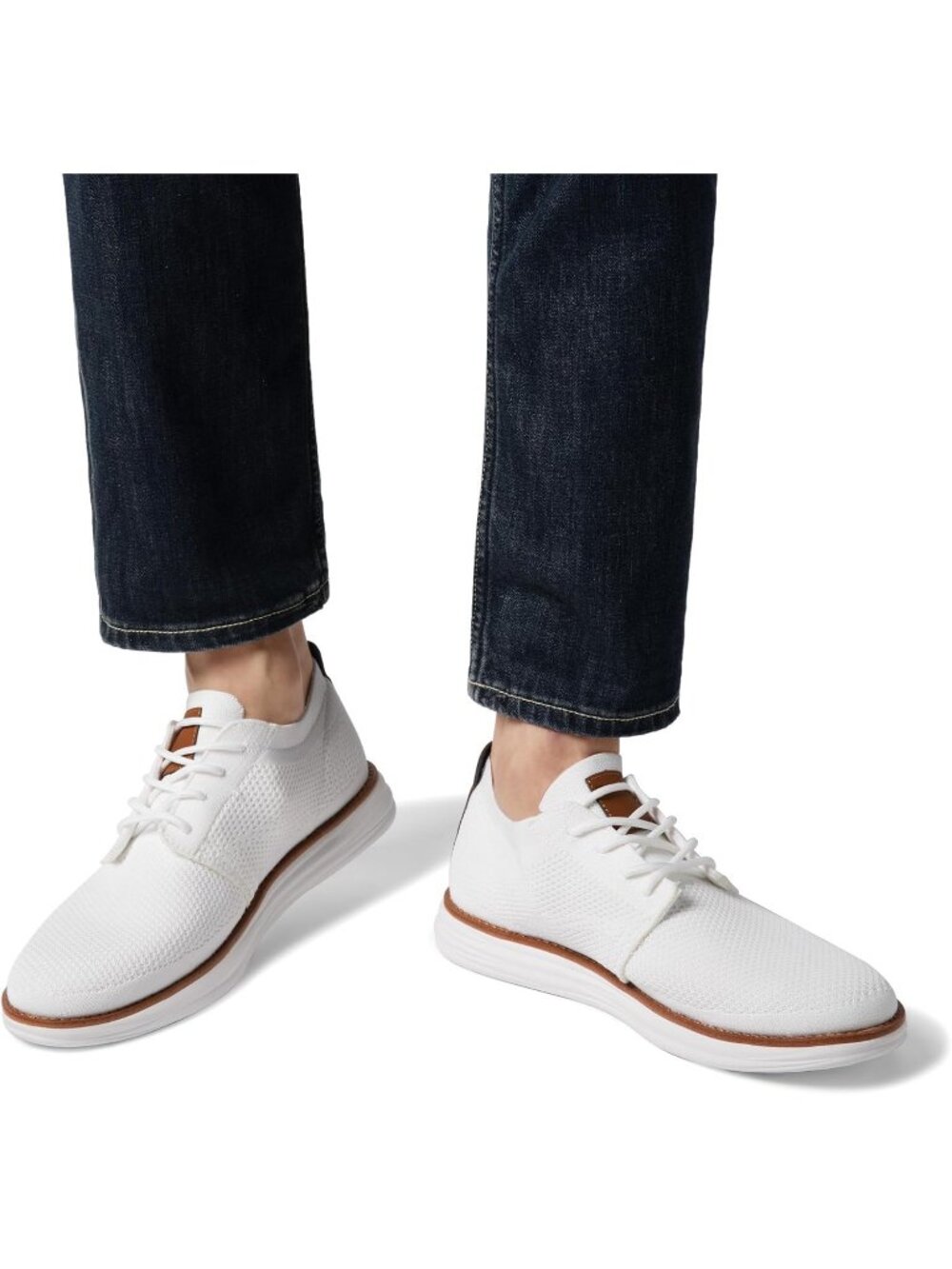 Bruno Marc Men's White Ethylene Vinyl Acetate Lace up Lightweight Sneakers - Picture 2 of 7